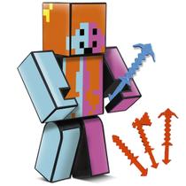 Boneco Mana do Jogo Mine Youtuber com Ferramentas 15cm Craft