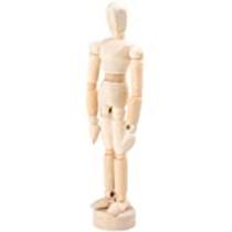 Boneco Manequim Articulado 30cm Madeira Clara