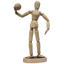 Boneco Manequim Articulado Magnético De Madeira 20cm