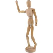 Boneco Manequim Feminino Articulado De Madeira 30cm