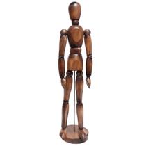 Boneco Manequim Madeira 30cm Marrom Vintage