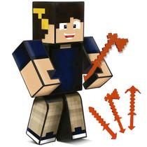 Boneco Marcelo DRV Jogo Mine Youtuber com Ferramentas Craft