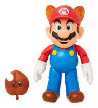 Boneco Mario Guaxinim De 9cm Com Super Folha Super Mario Sunny