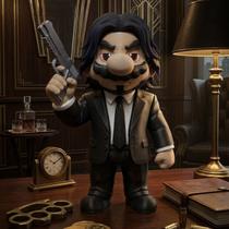 Boneco Mario John Wick Colecionável 28cm 3D Decoração Modelo Escultura Geek Coleção Boneco Mario John Wick Colecionável 28cm 3D Decoração Modelo Escultura Geek Coleção