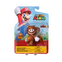 Boneco Mario Tanooki de 10cm com Super Folha - Super Mario - Sunny Brinquedos