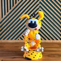 Boneco Marsupilam personagem 3D de animal cartoon com cauda longa amarelo adorável criatura geek Boneco Marsupilam personagem 3D de animal cartoon com cauda longa amarelo adorável criatura geek