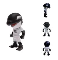 Boneco Mascote Oficial Santos FC Baleia 12cm Colecionável FutToy com Cabeça Articulada