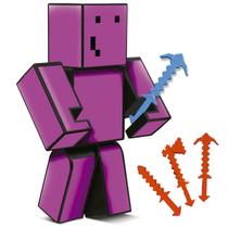 Boneco Melzinha Jogo Mine Youtuber com Ferramentas 15cm Craft