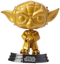 Boneco metálico POP Star Wars Yoda Gold exclusivo da Funko