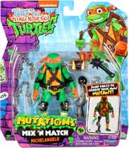 Boneco Michelangelo de 10cm Mix 'N Match - As Tartarugas Ninja