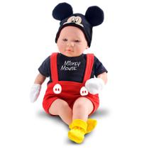 Boneco Mickey 48cm Recém Nascido Com Chupeta Certidão Pijama - Roma