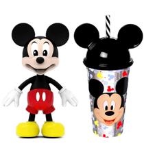 Boneco Mickey com Óculos Mochila 13cm + Copo com Orelhas Boneco Mickey com Óculos Mochila 13cm + Copo com Orelhas