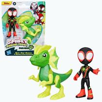 Boneco Miles Morales e Electrossauro Dino Hero Spidey Hasbro