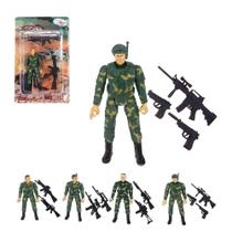 Boneco militar com acessorios missao resgate camuflado srt modelo