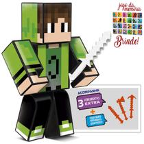 Boneco Mine Cadres Jogo Youtuber Gamer 15cm ferramentas Craft