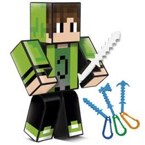 Boneco Mine Cadres Médio Youtuber Gamer 25cm Craft