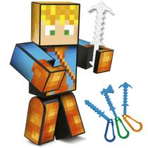 Boneco Mine Lopers Skin Youtuber Gamer Médio 35cm Craft