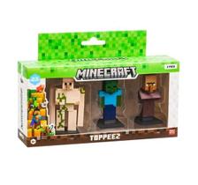 Boneco - Minecraft Aldeao zumbi e Golem de Ferro MULTIKIDS