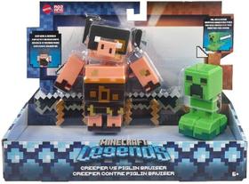 Boneco - Mineraft Legends Creeper vs Piglin Bruiser MATTEL