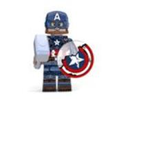 Boneco Minifigura Capitão América com Escudo Quebrado Avengers