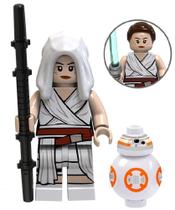 Boneco Minifigura Star Wars Rey e BB-8