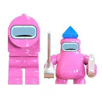 Boneco Minifigure Blocos De Montar Among Us Pink