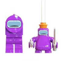 Boneco Minifigure Blocos De Montar Among Us Purple