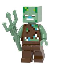 Boneco Minifigure Blocos De Montar Drowned Minecraft