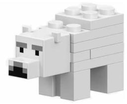 Boneco Minifigure Blocos De Montar Urso Polar Minecraft - Mega Block Toys