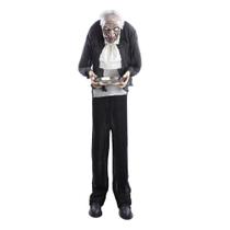 Boneco mordomo alfred 165cm luz/som/movimento - halloween