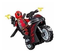 Boneco Moto Blocos De Montar Deadpool Black Motorcycle