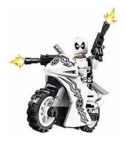 Boneco Moto Blocos De Montar Deadpool White Motorcycle Boneco Moto Blocos De Montar Deadpool White Motorcycle