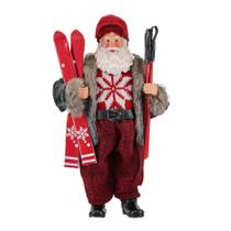 Boneco Natal Decorativo Papai Noel Esquiador Natalino 27Cm - Gici Christmas