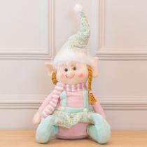 Boneco Natal Elfo Sentado (Verde Rosa) 30cm (Florarte)