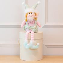 Boneco Natal Elfo Sentado (Verde Rosa) 35cm (Florarte)