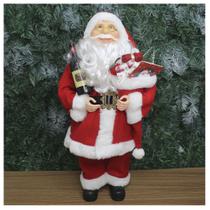 Boneco Natal Papai Noel Com Presente Sommelier 45cm