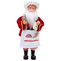 Boneco Natal Papai Noel Cozinheiro Padeiro Chef Em Tecido 48cm Boneco Natal Papai Noel Cozinheiro Padeiro Chef Em Tecido 48cm