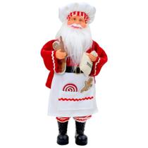 Boneco Natal Papai Noel Cozinheiro Padeiro Chef Em Tecido 48cm Boneco Natal Papai Noel Cozinheiro Padeiro Chef Em Tecido 48cm