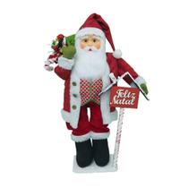 Boneco Natal Papai Noel Placa Feliz Natal 80Cm - Gici Christmas