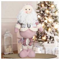 Boneco Natal Papai Noel Rosa Perna Ajustável 90cm - Gici Christmas