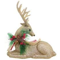 Boneco Natal Rena Natalina Glitter Dourado 21Cm