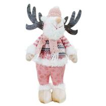 Boneco Natal Rena Rosa Natalina Tecido 44,5cm