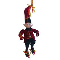 Boneco Natalino Elfo Menino 45cm Rosto e Mão de Porcelana.