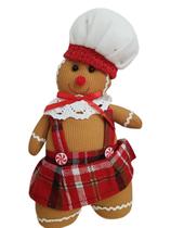 Boneco Natalino Gingerbread 30cm Em Pé Personagem:Biscoito/Vestido Boneco Natalino Gingerbread 30cm Em Pé Personagem:Biscoito/Vestido