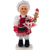 Boneco Natalino Mamão Noel Confeiteira Chefe De Cozinha 50cm Boneco Natalino Mamão Noel Confeiteira Chefe De Cozinha 50cm