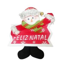 Boneco natalino placa feliz natal - bazar do saara