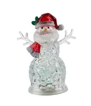 Boneco Neve Papai Noel com Luzes 22,5cm Decoração Natalina