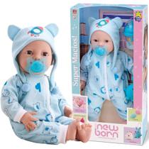 Boneco New Born Brincando De Pijama Corpo Macio Menino - Divertoys - DIVER TOYS