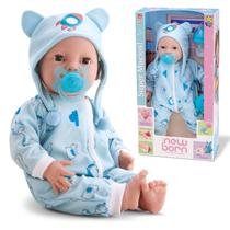 Boneco New Born Brincando de Pijama Menino Abre Fecha o Olho - Diver Toys