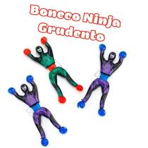 Boneco Ninja Gruda Escala na Parede Vidro Azulejo Teto Com 3 Ninjas